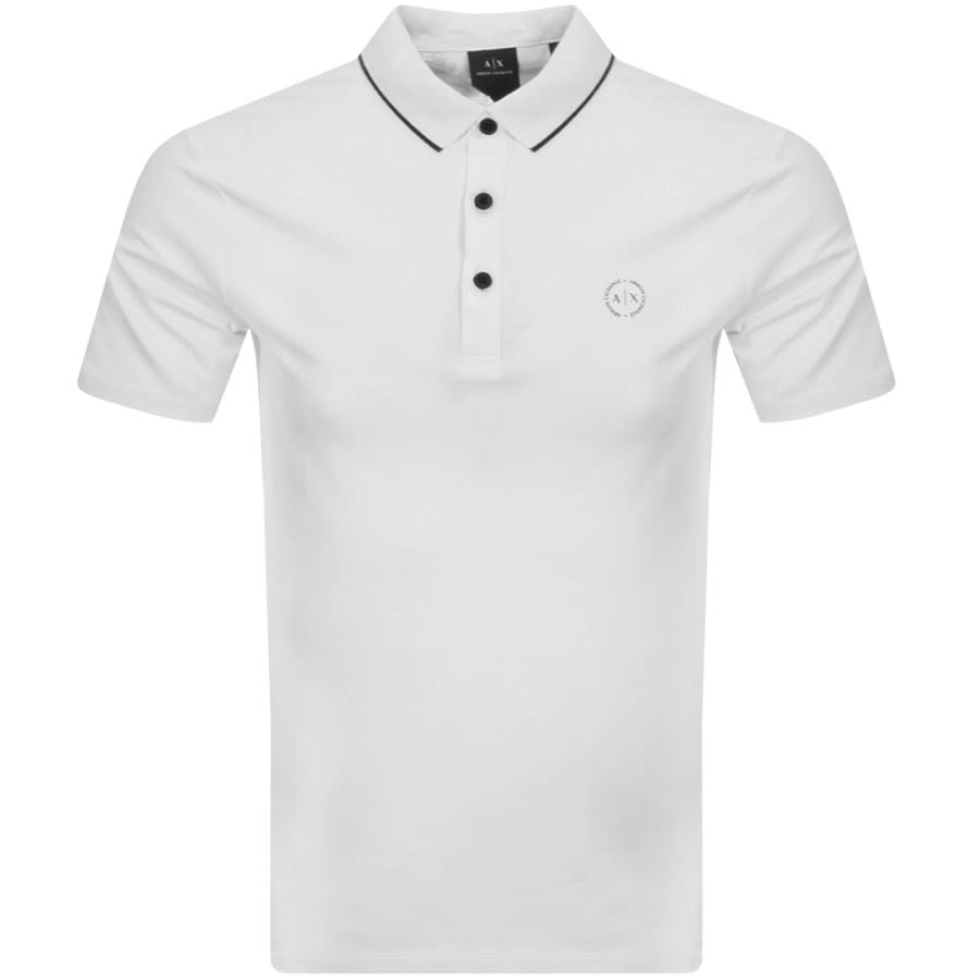 Alternative Image for ProductArmani Exchange Tipped Polo T Shirt White1